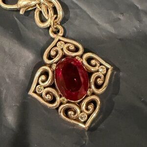 Brighton.Elegant Gold and Ruby Pendant Bracelet